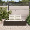vidaXL Garden Sofa Brown 123 x 62 x 69cm Poly Rattan