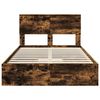 vidaXL Storage Bed with Drawer Smoked Oak 135 x 190 cm Engineered Wood