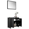 vidaXL Bathroom Furniture Set High Gloss Black Engineered Wood