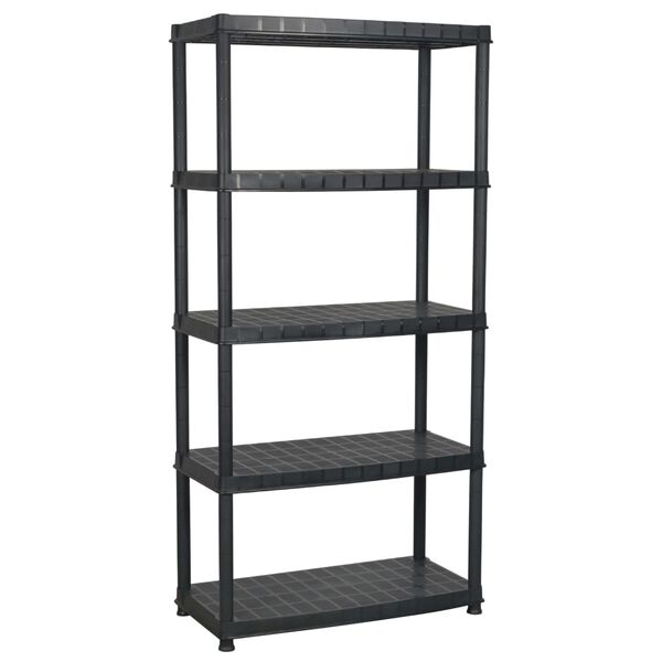 vidaXL Storage Shelf 5-Tier Black 85x40x185 cm Plastic