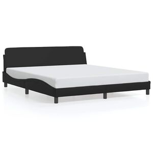 vidaXL Bed Frame "Dover" Black 180x200 cm Super King Faux Leather