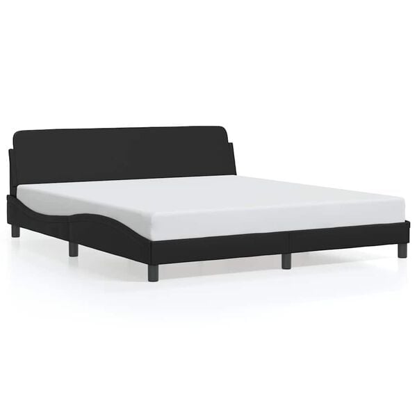 vidaXL Bed Frame "Dover" Black 180x200 cm Super King Faux Leather