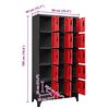vidaXL Locker Cabinet Anthracite and Red 90x40x180 cm Steel