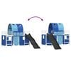 vidaXL Kids'Loft Bed Frame with Curtains, Arch, Slide White and Blue