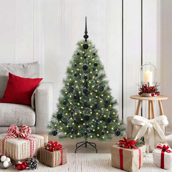 vidaXL Artificial Christmas Tree with 150 LEDs Green 120 cm PE and PVC