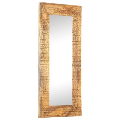 vidaXL Hand-Carved Mirror 110x50x2.5 cm Solid Mango Wood