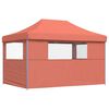vidaXL Foldable Party Tent Pop-Up with 3 Sidewalls Terracotta