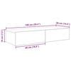 vidaXL Wall Shelf with Drawers Grey Sonoma 100x36x19 cm Engineered Wood