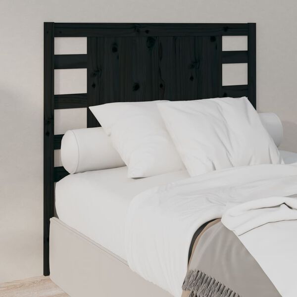 vidaXL Headboard Black 81x4x100 cm Solid Wood Pine