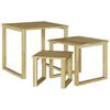vidaXL Table 3 pcs Natural 50.5 x 50 x 46 cm Impregnated Pine Wood