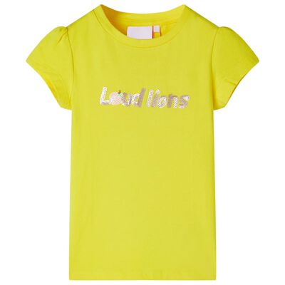 Kids' T-shirt with Cap Sleeves Bright Yellow 92