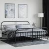 vidaXL Metal Bed Frame without Mattress with Footboard Black 200x200cm