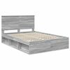 vidaXL Bed Frame Grey Sonoma 140 x 190 cm Solid Pine Wood