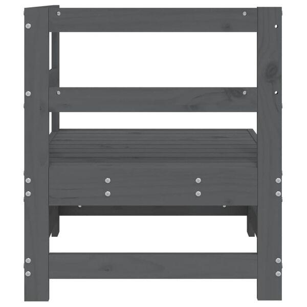 vidaXL Garden Corner Sofa Grey Solid Wood Pine