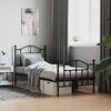 vidaXL Metal Bed Frame without Mattress with Footboard Black 90x200cm