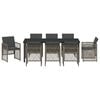 vidaXL Garden Dining Set 9 pcs Grey Poly Rattan