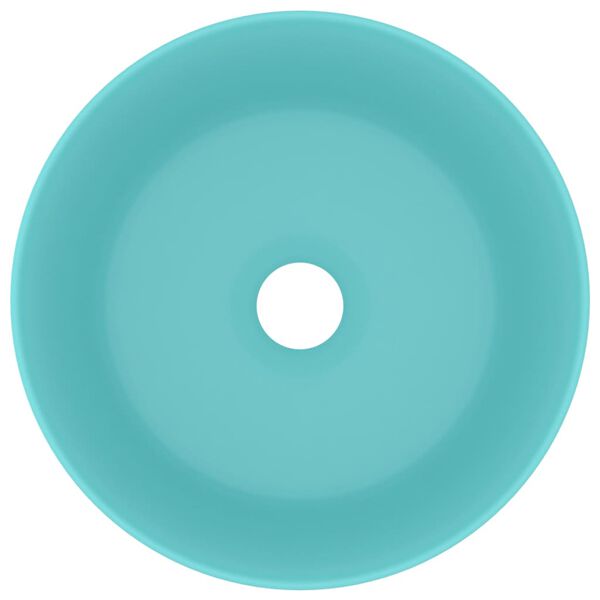 vidaXL Luxury Wash Basin Round Matt Light Green 40x15 cm Ceramic