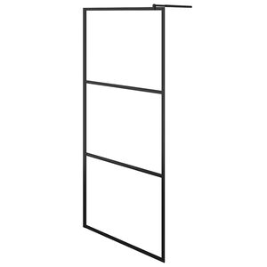 vidaXL Shower walls Black 90 x 195 cm Glass and Aluminium