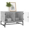vidaXL Coffee Table with Glass Doors Concrete Grey 68.5x50x50 cm