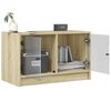 vidaXL TV Cabinet with Glass Doors Sonoma Oak 68x37x42 cm