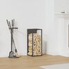 vidaXL Firewood Rack Black 25x25x60 cm Cold-rolled steel