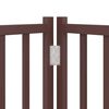 vidaXL Dog Gate with Door Foldable 12 Panels Brown 960 cm Poplar Wood