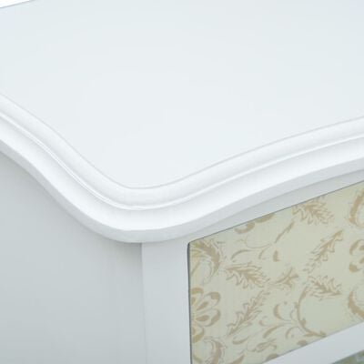 vidaXL Bedside Cabinet White and Grey 40x30x62 cm MDF