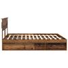 vidaXL Bed Frame with Headboard Old Wood 200 x 200 cm Solid Pine Wood