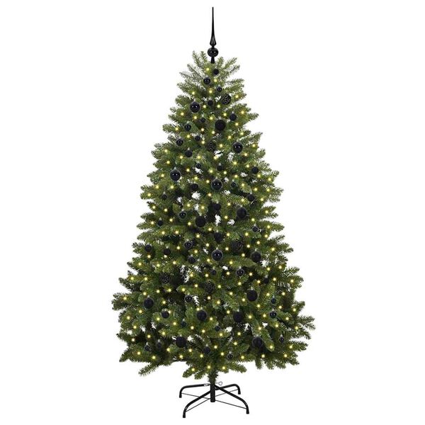 vidaXL Artificial Christmas Tree Green 210 cm PVC and Metal