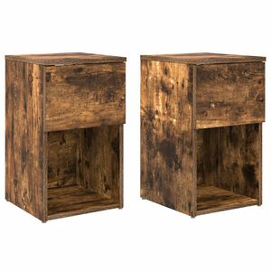 vidaXL Bed Cabinet 2 pcs Smoked Oak 29 x 31.5 x 49 cm Engineered Wood