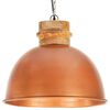 vidaXL Industrial Hanging Lamp Copper Round 50 cm E27 Solid Mango Wood