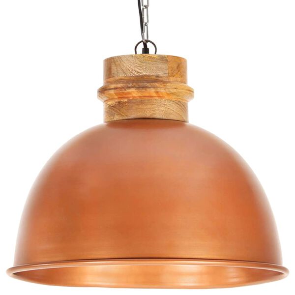 vidaXL Industrial Hanging Lamp Copper Round 50 cm E27 Solid Mango Wood