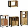 vidaXL Bathroom Furniture Set 4 pcs Brown and Black Solid Mango Wood