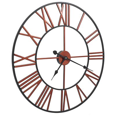 vidaXL Wall Clock Metal 58 cm Red
