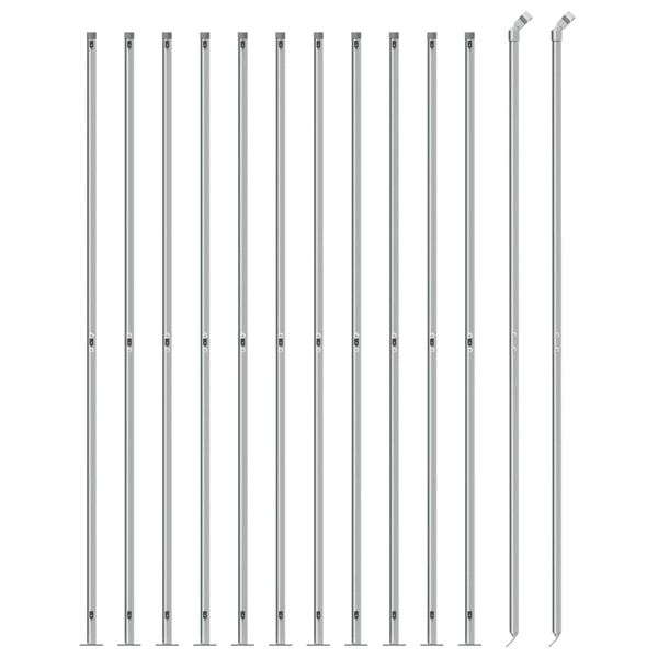 vidaXL Chain Link Fence with Flange Silver 1.6x25 m