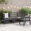 vidaXL 3 Piece Garden Lounge Set Grey Solid Pinewood