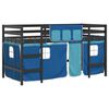 vidaXL Kids' Loft Bed with Curtains without Mattress Blue 90x190cm