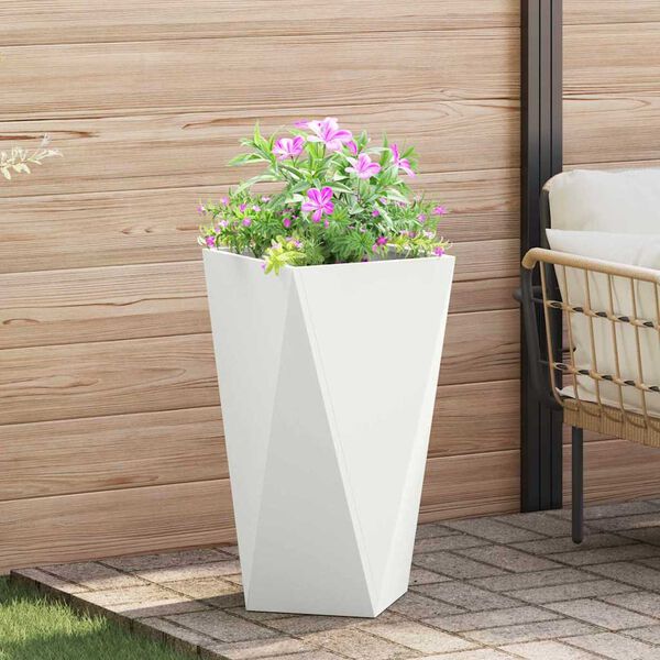vidaXL Planter White 40 x 40 x 75 cm Steel