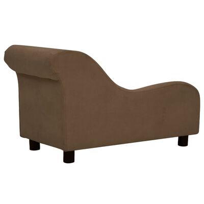 vidaXL Dog Sofa with Pillow Brown 83x44x44 cm Plush