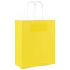 vidaXL Paper Bags 250 pcs with Handles Yellow 18x8x22 cm