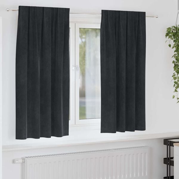 vidaXL Blackout Curtains 2 pcs Black 140 x 175 cm Velvet