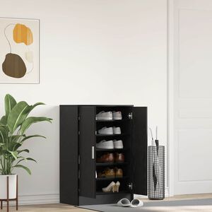 vidaXL Shoe Cabinet 60 x 35 x 92 cm Engineered Wood Black Oak