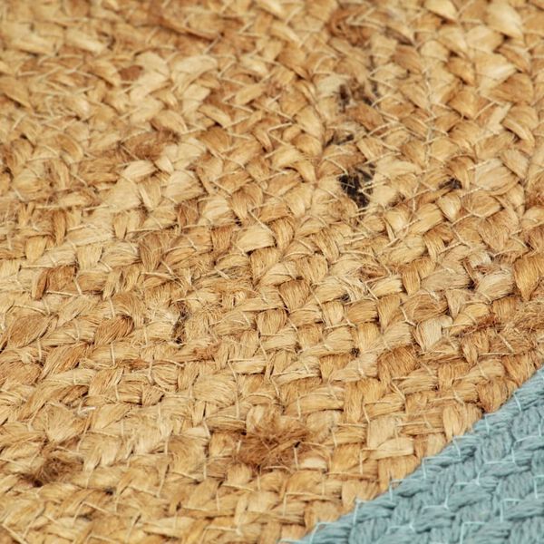 vidaXL Placemats 6 pcs Natural and Green 38 cm Jute and Cotton