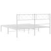 vidaXL Metal Bed Frame without Mattress with Headboard White 120x190cm