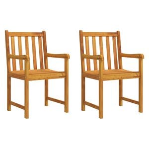vidaXL Garden chairs 2 pcs Natural Solid Acacia Wood