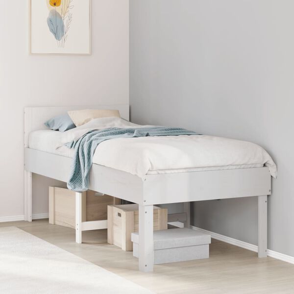 vidaXL Bed Frame without Mattress White 80x200 cm Solid Wood Pine