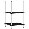 vidaXL 3-Tier Shelf Black 40x40x67 cm Tempered Glass