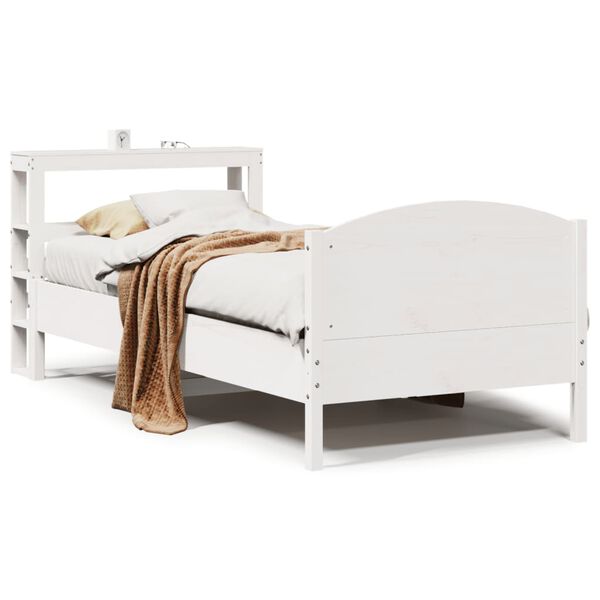 vidaXL Bed Frame without Mattress White 100x200 cm Solid Wood Pine