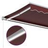 vidaXL Manual Retractable Awning with LED Burgundy 400x350 cm