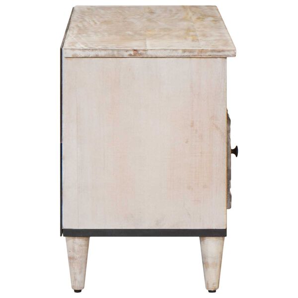 vidaXL TV Cabinet with Shelf White 100 x 33.5 x 46 cm Solid Mango Wood